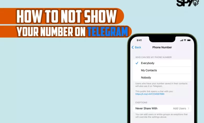 How to not show your number on Telegram