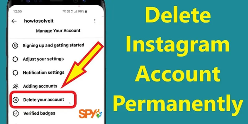 How to delete instagram account permanently on android phone?